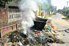 Garbage is burnt in the residential areas.