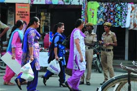 People did not mind shopping during the Shraadhs in Bathinda