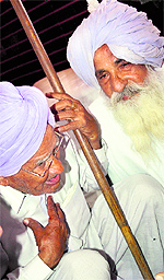 A meeting of the Sarv Khap Mahapanchayat in progress at Jat Dharamshala, Sonepat, on Saturday