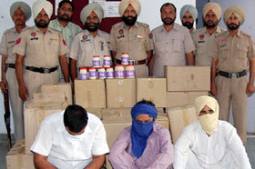 The accused in police custody.