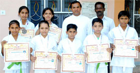 Winners of the European Shotokan Karate Championship in Hanumangarh.