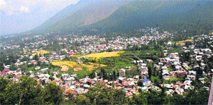 A panoramic view of Srinagar city. 