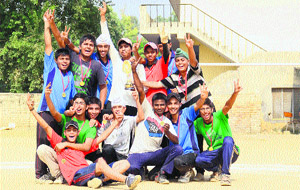 Winners of the Ludhiana District Baseball Championship in a jubilant mood in Ludhiana 