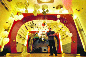 Customised chandeliers on display at a showroom, Model Town, Ludhiana. 