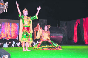 A play being staged during the founders day celebrations at Kasiga School in Dehradun on Monday.