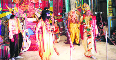 A scene from Ramlila in Haridwar on Monday. 
