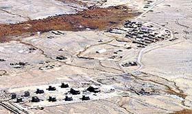 A Chinese military garrison as seen across the Line of Actual Control in Ladakh