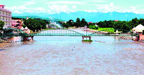 A view of the Ganga canal in Haridwar