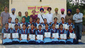 The students of the Government Senior Secondary School, who received the state award at the scouts and guides camp.