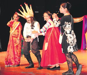 Students of the YPS, Mohali, stage a play, The Emperors New Clothes, at the Tagore Theatre in Chandigarh on Wednesday.