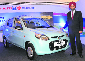 The new Alto 800 being unveiled in Chandigarh on Wednesday.