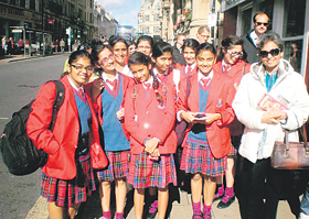 Students of Unison school during a student exchange programme in England recently.