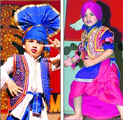 Students of APJ School perform during a dance competition on the school campus in Jalandhar on Wednesday