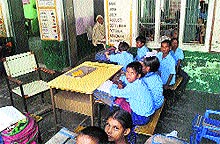Students sit idle in a classroom at a government school in Mandi Ahmedgarh on Wednesday