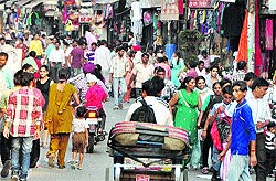 The crowded Chaura Bazaar in Ludhiana