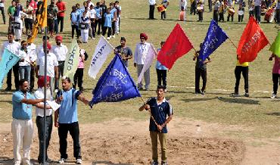 chief guest Sarup Singla meets the athletes taking part.
