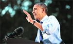 US President Barack Obama at a university in Athens, Ohio