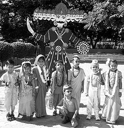 Students of Spring Valley School dress up as various characters from the Ramayana in Mohali 