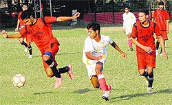 Players in action during the 10th Administrators Challenge Cup at Sector 17 in Chandigarh on Friday