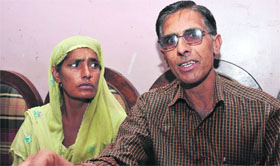 Victims parents address a press conference in Jammu on Friday.
