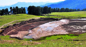 A tourist spot at Sanasar wears a deserted look.