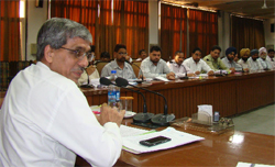 Principal Secretary, Local Bodies, Suresh Kumar presides over a meeting in Bathinda. 