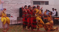 Students of DPS, Bathinda, present a cultural programme at the prize distribution function on Saturday. 
