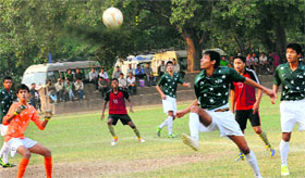 Players in action during the 10th Administrators Challenge Cup at Sector 17 in Chandigarh on Saturday.