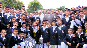 The cadets of the Pratap section of RIMC who won the inter-section athletics meet in Dehradun on Saturday.