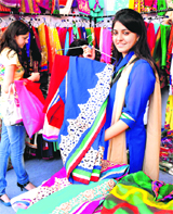 Designer collections on display.