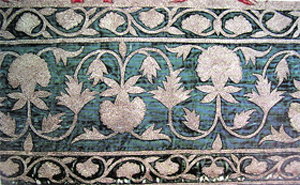 Details of embroidered panel the Shahi Lal Dera from Jodhpur