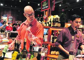 A wine-tasting session at V. Sattui winery