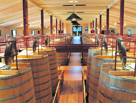 French oak wine barrels for ageing at Robert Mondavi winery Photos by the writer