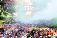 The burnt garbage at the historic Company Bagh in Amritsar speaks volumes about the apathy of the authorities. 