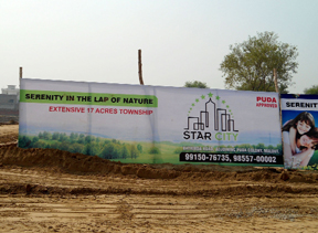 A hoarding put up at the site of a proposed colony in Malout claims to have been approved by the PUDA.