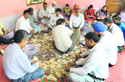 People count offerings made during the Navratras at the Mansa Devi shrine in Panchkula. 