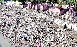 The Ganga canal near Ranipur in Haridwar that has dried up due to closure