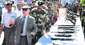Hi-tech weaponry acquired by the BSF was put on display in the Jammu region during the Union Home Ministers recent visit. 