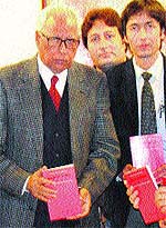 Governor NN Vohra during the release of a book titled 'Valley of Words at Raj Bhawan in Srinagar on Tuesday
