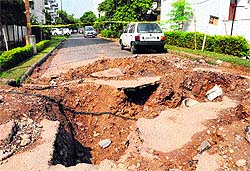 A dug-up road in Sector 51, Chandigarh, has been causing inconvenience to commuters