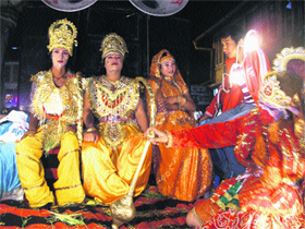 A tableau during the Dasehra celebrations in Mussoorie on Wednesday.