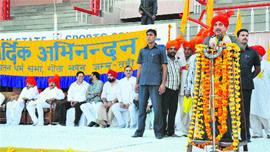 Health Minister Ghulam Nabi Azad attends a function in Jammu