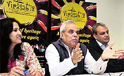 Organiser of Virasat-2012 RK Singh addresses a press conference in Dehradun on Thursday