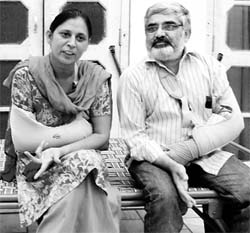 Shrutis parents in their house in Faridkot after their visit to the Nari Neketan in Jalandhar.