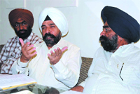 Dr Baldev Singh Baddan, the chief editor of the National Book Trust, India, interacts with mediapersons in Bathinda on Friday. Tribune photo: Pawan Sharma