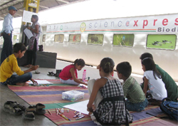 The Science Express has eight coaches showcasing the countrys biological diversity. 