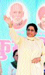 Bahujan Samaj Party supremo Mayawati during a rally in Mandi on Friday.
