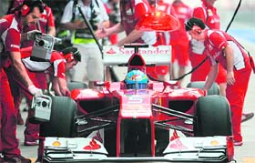 Ferraris Fernando Alonso had to be content with second best timing in the practice sessions.