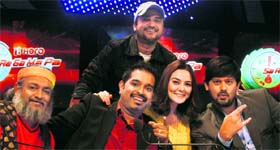 The team of Sa Re Ga Ma Pa with Preity Zinta