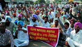Under the banner of the Adarsh Schools Teaching and Non-teaching Staff Association